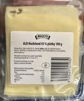 Mängden socker i ALB Madeland 45 % plátky