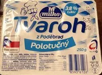 Mängden socker i Tvaroh z Poděbrad polotučný
