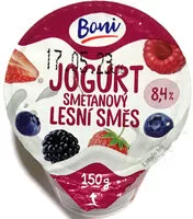 Mängden socker i Jogurt smetanový lesní směs