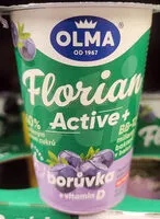 Mängden socker i Florian Active+  borůvka