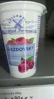 Mängden socker i Gazdovský jogurt malina