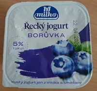Mängden socker i Řecký jogurt borůvka