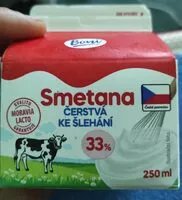 Mängden socker i Smetana čerstvá ke šlehání 33%