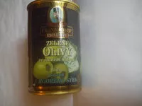 Mängden socker i Zelené olivy ve slaném nálevu plněné pastou z modrého sýra