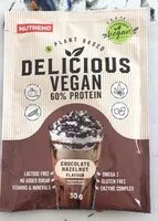 Mängden socker i Delicious Vegan Protein  - čokoláda + lískový ořech