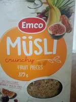 Mängden socker i Emco Musli With Fruit Pieces Crunchy