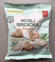 Mängden socker i Müsli srdíčka kokosová