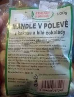 Mängden socker i Mandle v polevě z kokosu a bílé čokolády