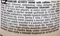 Mängden socker i Carnitine Activity Drink s kofeinem Pomeranč