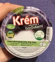 Mängden socker i Tvarohový krém slazený borůvkami