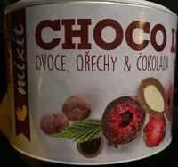 Mängden socker i CHOCO ovoce, ořechy a čokoláda