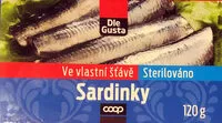 Mängden socker i Sardinky ve vlastní šťávě