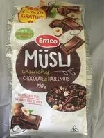 Mängden socker i Musli crunchy chocolate & noisettes