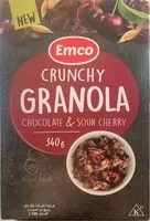 Mängden socker i CRUNCHY GRANOLA chocolate & sour cherry