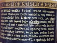 Mängden socker i Teriyaki omáčka