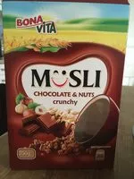 Mängden socker i Musli čokoláda a ořechy