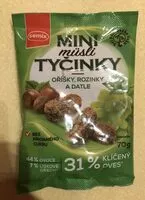 Mängden socker i Mini müsli tyčinky
