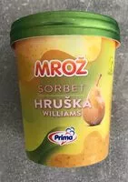 Mängden socker i Sorbet hruška williams