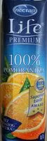 Mängden socker i Life premium 100% Orange