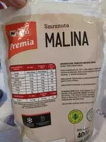 Mängden socker i Premia Smrznuta Malina