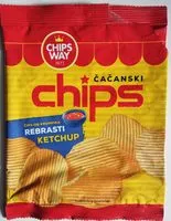Mängden socker i Čačanski chips rebrasti ketchup