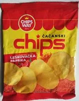 Mängden socker i Čačanski čips leskovačka paprika