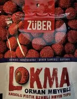 Mängden socker i Züber Lokma Orman Meyveli Kakaolu Fıstık Ezmeli Meyve Topu