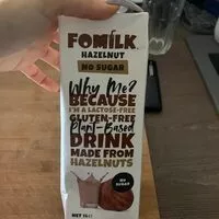 Mängden socker i Fomilk hazelnut