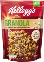 Mängden socker i Kellogg's® Granola Beyaz Çikolata Parçacıklı ve Antep Fıstıklı (300 g)