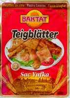 Mängden socker i Teigblätter Sac Yufka