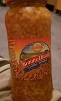 Mängden socker i Braune linsen - lentilles