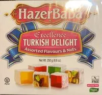 Mängden socker i Hazer Baba Excellence Turkish Delight Assorted Flavors & Nuts