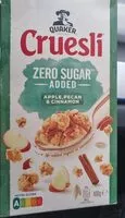 Mängden socker i Quaker Cruesli zero sugar apple pecan cinnamon