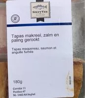 Mängden socker i Tapas makreel, zalm en paling gerookt