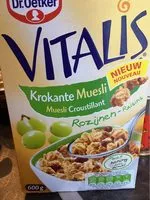 Mängden socker i Vitalis Muesli Croustillant Raisins