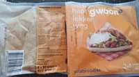 Mängden socker i Pitabroodjes 2×4 stuks á 50 g