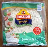 Mängden socker i Wraps quinoa et chia