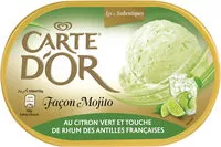 Mängden socker i Carte D'or Les Authentiques Glace Façon Mojito au Citron Vert et Touche de Rhum Bac 1L