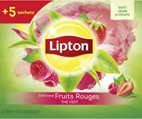 Mängden socker i Lipton Thé Vert Fruits Rouges 50+5 Sachets