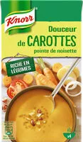 Mängden socker i Knorr Soupe Liquide Douceur de Carottes Pointe de Noisette Brique 4 Portions 1L
