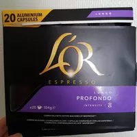 Mängden socker i L'or Espresso lungo profondo 20 capsules