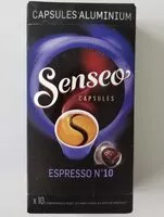 Mängden socker i Senseo Capsules Espresso N°10 certifié UTZ
