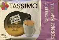 Mängden socker i TASSIMO Carte Noire Petit Déjeuner Classic 24 Tdisc Lot de 3 (72 Tdisc)
