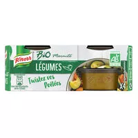 Mängden socker i Knorr Bouillon fondant Bio légumes 104g 4 Portions