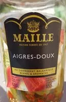 Mängden socker i MAILLE Cornichons Aigres-Doux Bocal 355g