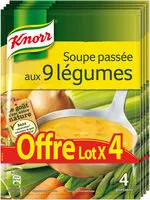Mängden socker i Knorr Soupe Passée aux 9 Légumes 105g 4 Portions Lot de 4