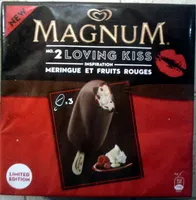 Mängden socker i Magnum 2 loving kiss inspiration Meringue et fruits rouges