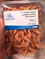 Mängden socker i Crevettes Grises Entières Cuites "Moyennes"