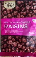 Mängden socker i Milk chocolate covered raisins