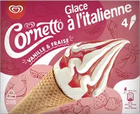 Mängden socker i Cornetto Glace à l'Italienne Vanille & Fraise 140ml